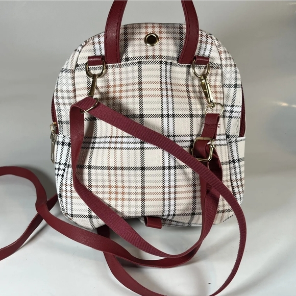 Mini Backpack Crossbody Bag For Girl Plaid Women Shoulder Bag - Picture 3 of 6